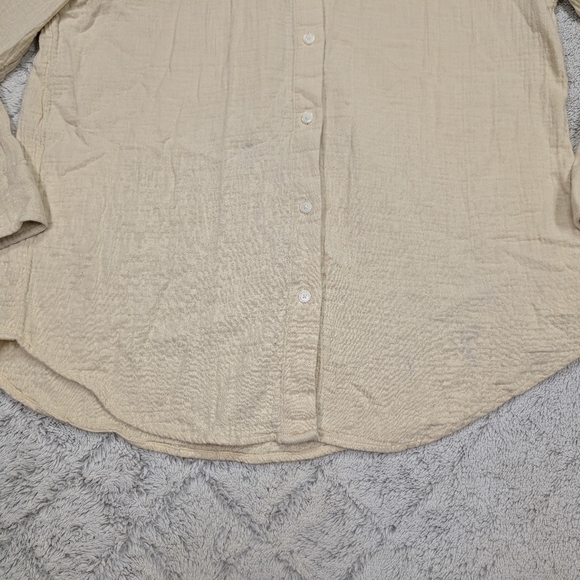 Wilfred Shirt Womens S Yellow Button Up Oversized Sail Boyfriend Cotton Gauze - Picture 3 of 10